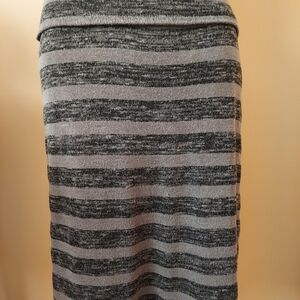 Max Studio Black and Gray Striped Pencil Skirt